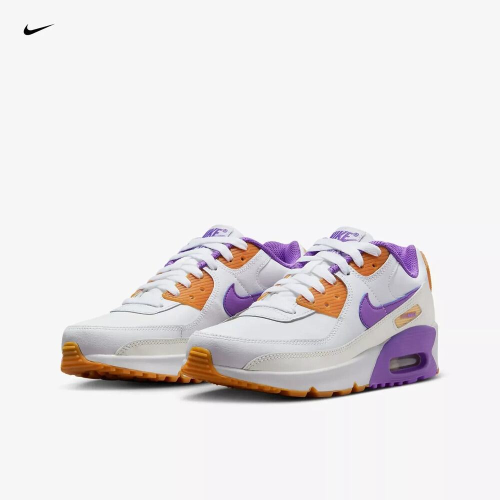 Nike Air Max 90 LTR White Action Grape DV3607-103 Little Kids’ Shoes 10C NEW